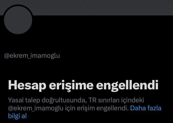 Tutuklu bulunan Ekrem İmamoğlu’nun sosyal medya platformu X hesabına erişim engeli getirildi