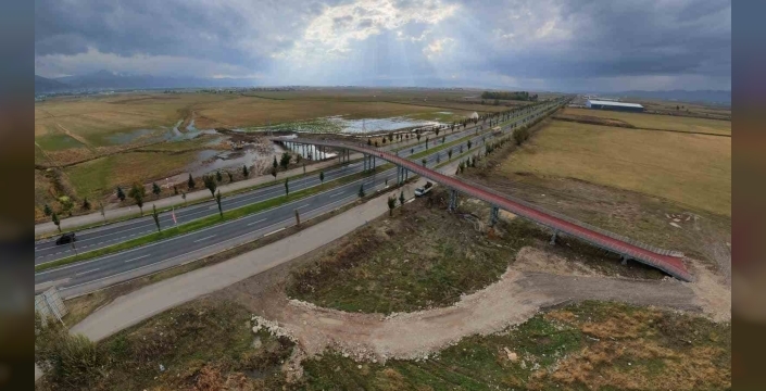 Erzurum’da hayvanların güvenli geçişi için yapılan ekolojik köprü tamamlandı